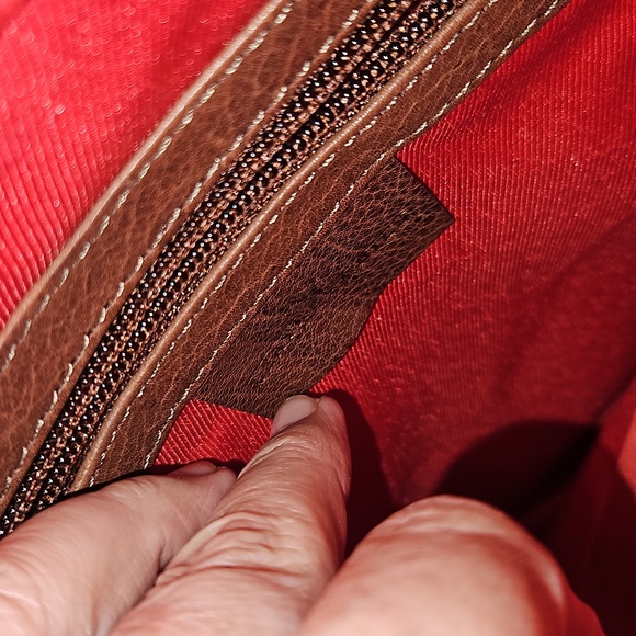 BNWOT RRP £50 genuine leather & tartan tweed crossbody bag satchel never used - Picture 10 of 14